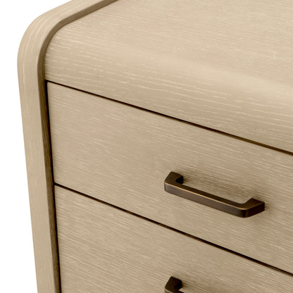 Eichholtz Joane Nightstand, Washed Oak Veneer, Medium Bronze (119145)