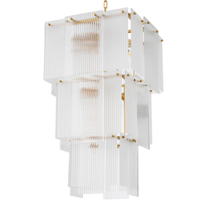 Eichholtz Giardano Chandelier, Clear Glass, Frosted Glass, Antique Brass (119154UL)