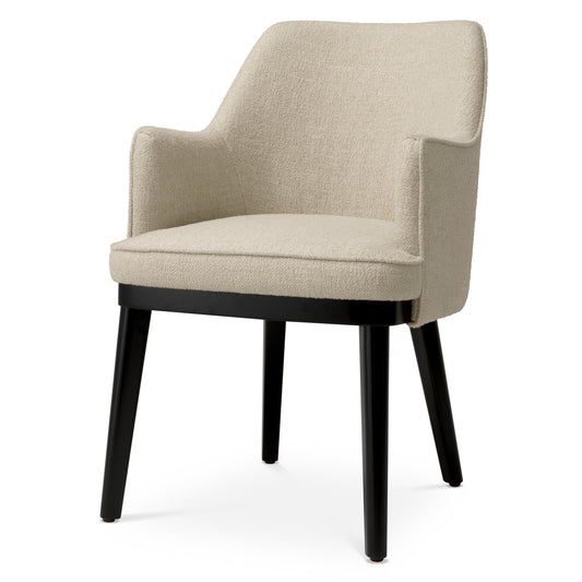 Eichholtz Lavinia Dining Chair, Renato Ecru, Black Legs (A119156)