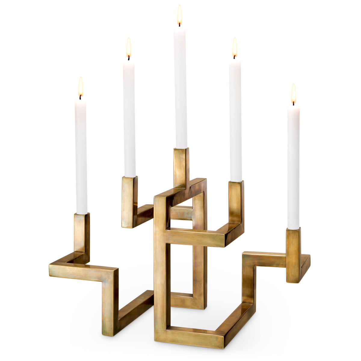 Eichholtz Skyline Candle Holder, Vintage Brass (119158)