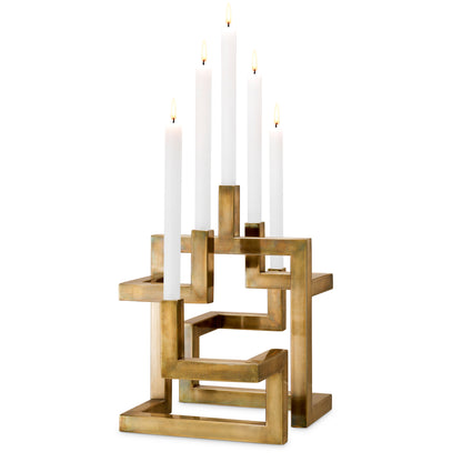 Eichholtz Skyline Candle Holder, Vintage Brass (119158)