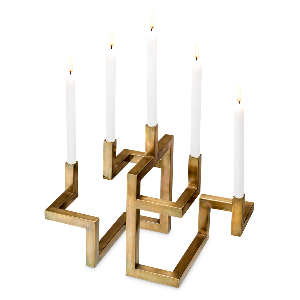 Eichholtz Skyline Candle Holder, Vintage Brass (119158)
