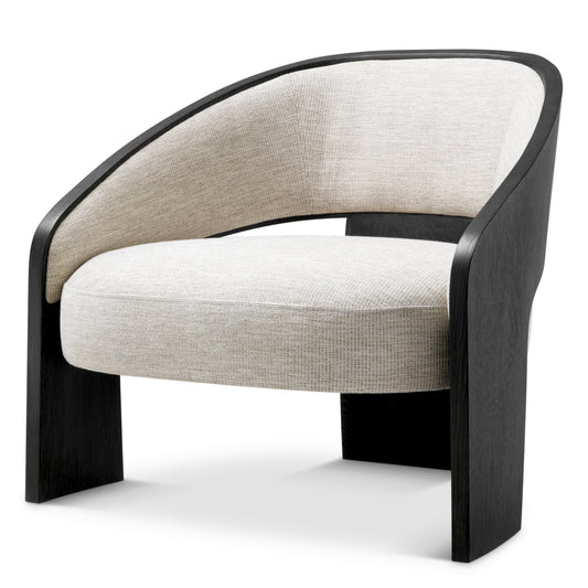Eichholtz Zephira Chair, Charcoal Grey Oak Veneer, Durini Natural (119168)