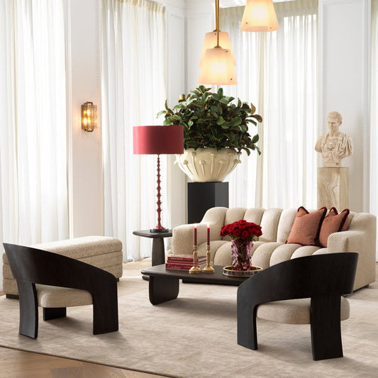 Eichholtz Zephira Chair, Charcoal Grey Oak Veneer, Durini Natural (119168)
