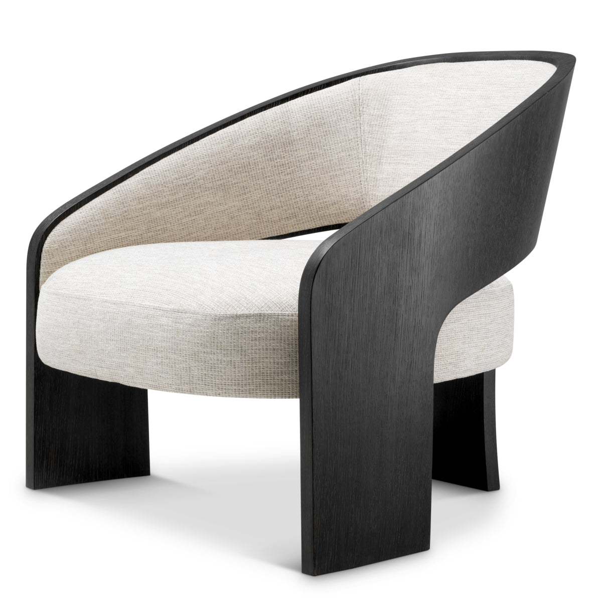 Eichholtz Zephira Chair, Charcoal Grey Oak Veneer, Durini Natural (119168)