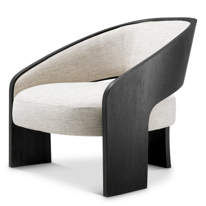 Eichholtz Zephira Chair, Charcoal Grey Oak Veneer, Durini Natural (119168)