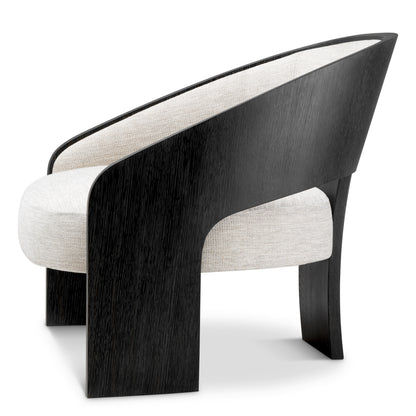 Eichholtz Zephira Chair, Charcoal Grey Oak Veneer, Durini Natural (119168)