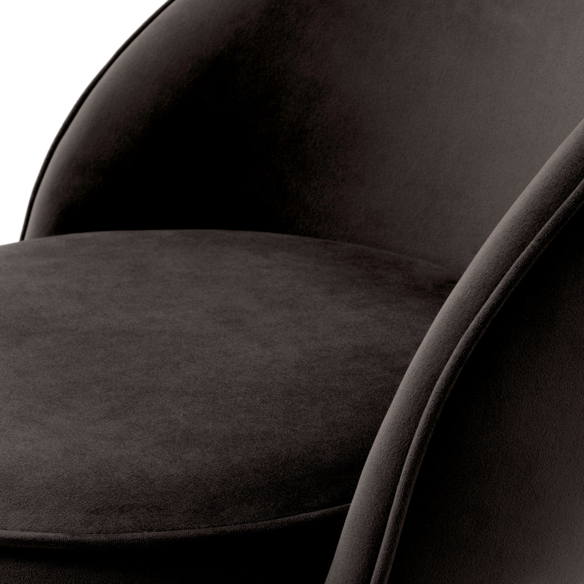 Eichholtz Dorland Counter Stool, Roche Dark Grey Velvet, Brushed Brass, Swivel Base (A119171)