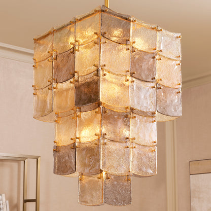 Eichholtz Laurent Chandelier, Antique Brass, Handmade Glass (119177UL)