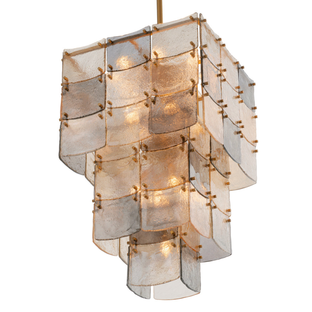Eichholtz Laurent Chandelier, Antique Brass, Handmade Glass (119177UL)