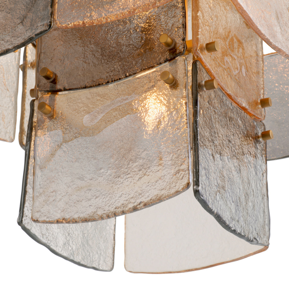 Eichholtz Laurent Chandelier, Antique Brass, Handmade Glass (119177UL)