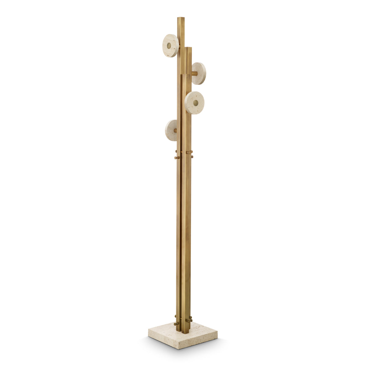 Eichholtz Amadora Coatrack, Vintage Brass, Travertine (119180)