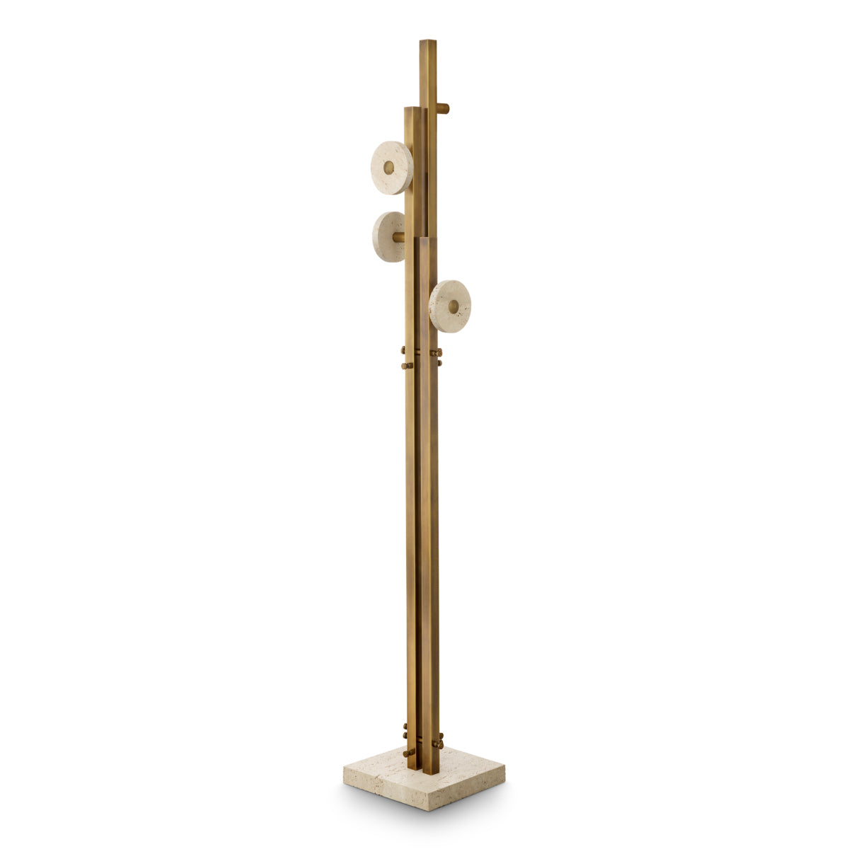 Eichholtz Amadora Coatrack, Vintage Brass, Travertine (119180)
