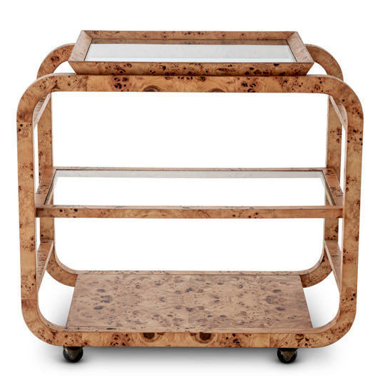 Eichholtz Mayfair Trolley, Light Brown Mappa Burl Veneer (119184)