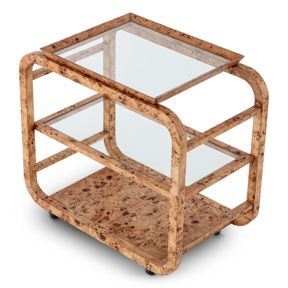 Eichholtz Mayfair Trolley, Light Brown Mappa Burl Veneer (119184)