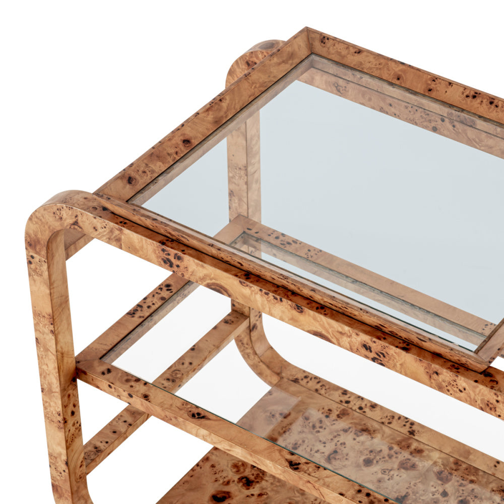 Eichholtz Mayfair Trolley, Light Brown Mappa Burl Veneer (119184)