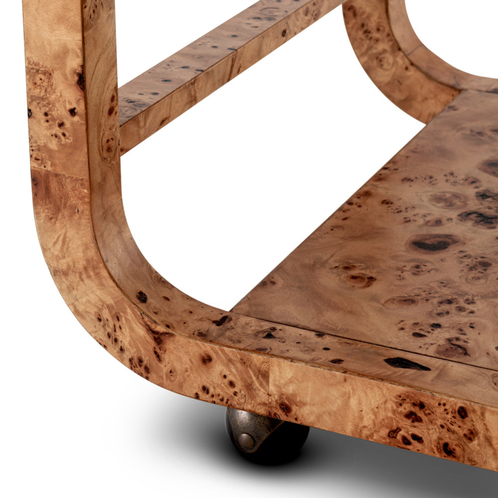 Eichholtz Mayfair Trolley, Light Brown Mappa Burl Veneer (119184)
