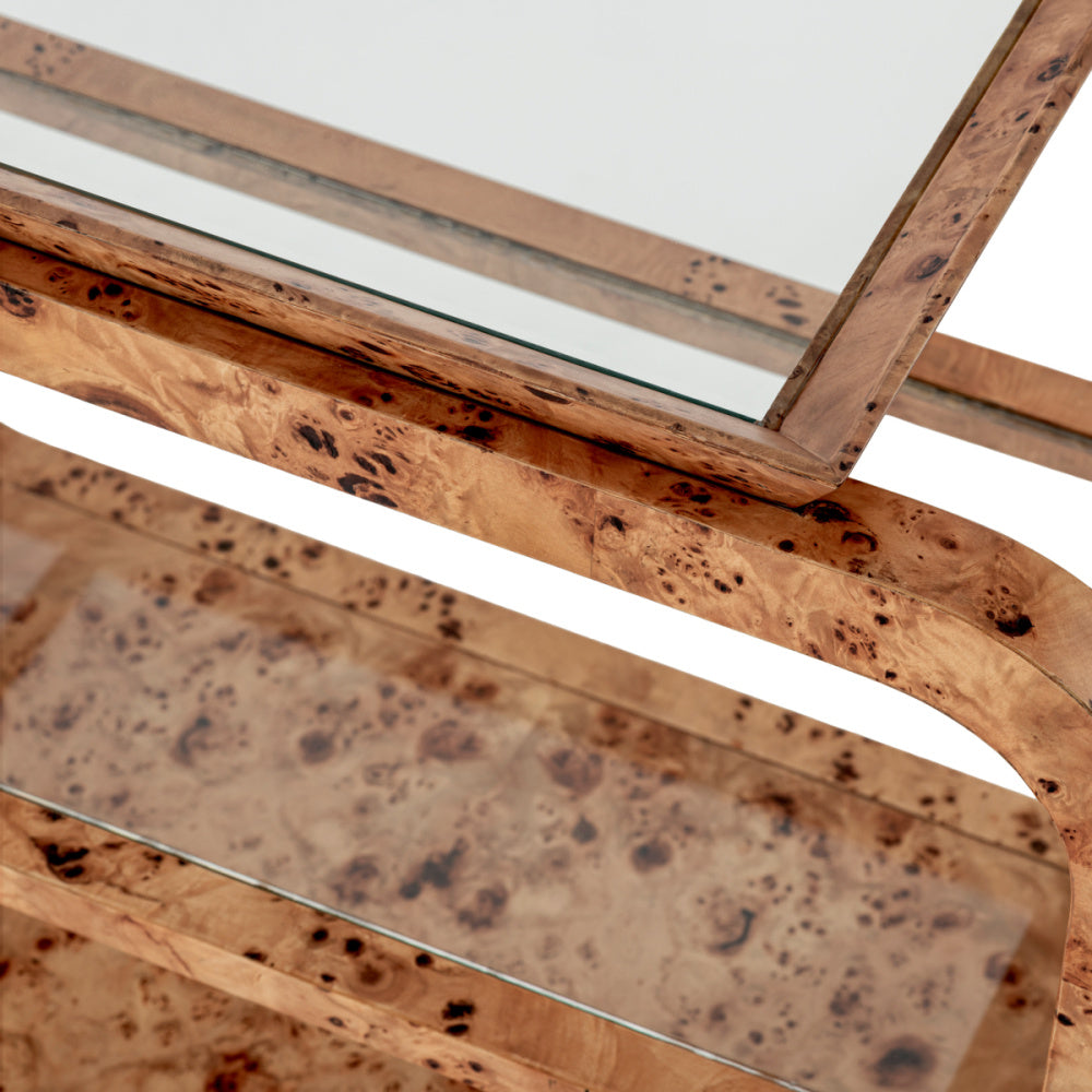 Eichholtz Mayfair Trolley, Light Brown Mappa Burl Veneer (119184)