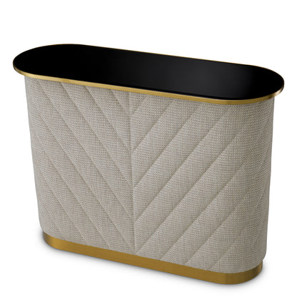 Eichholtz Matthew Bar, Forrester Off-white, Black Beveled Glass, Brushed Brass (A119193)