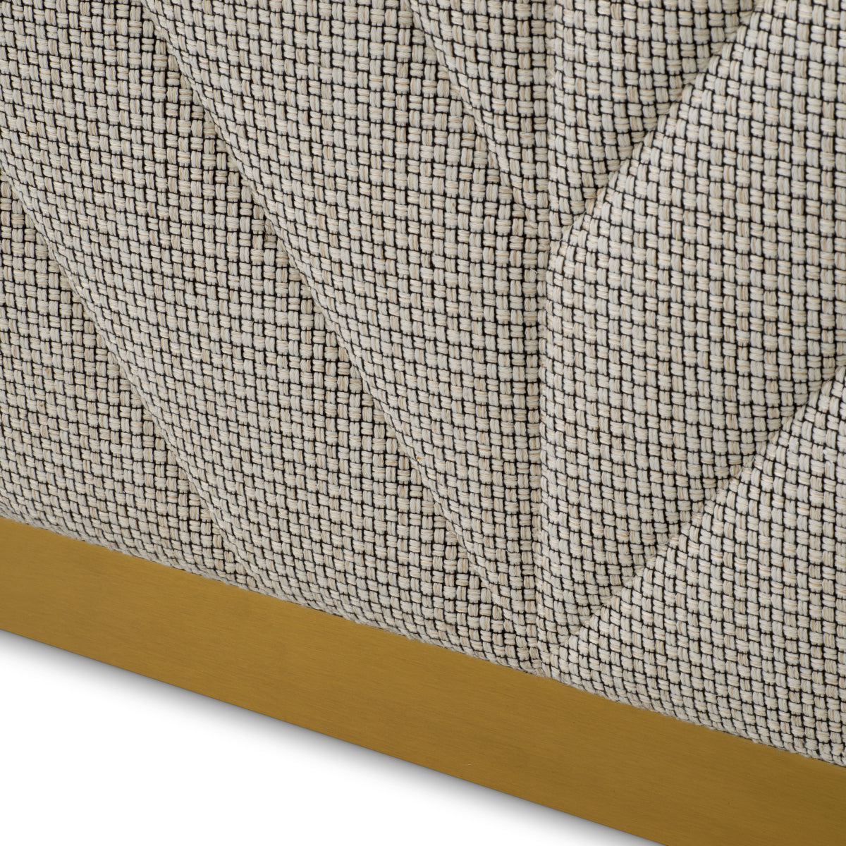 Eichholtz Matthew Bar, Forrester Off-white, Black Beveled Glass, Brushed Brass (A119193)