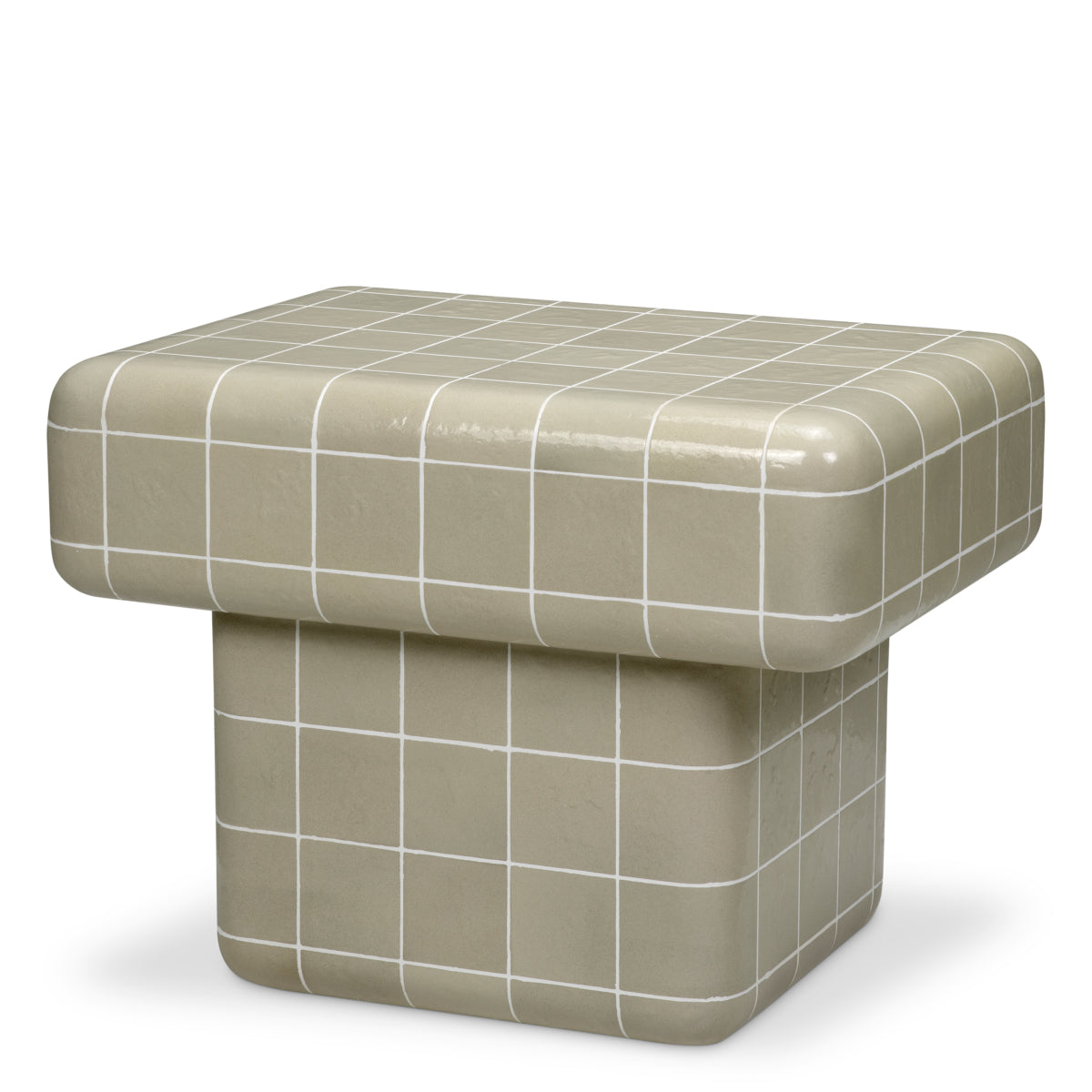 Eichholtz Mateo Outdoor Side Table, Light Grey Glaze (119194)