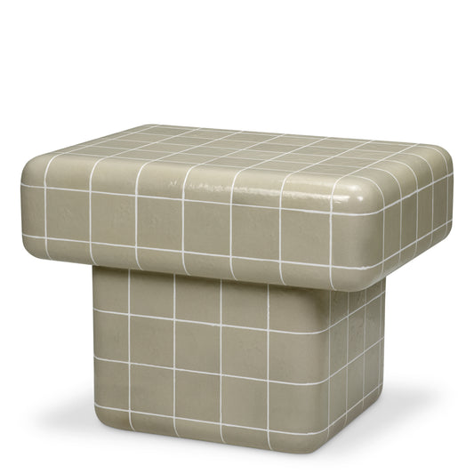 Eichholtz Mateo Outdoor Side Table, Light Grey Glaze (119194)