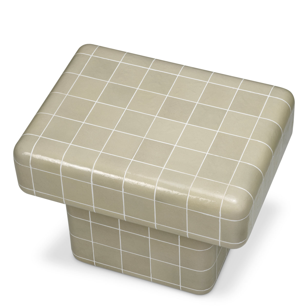 Eichholtz Mateo Outdoor Side Table, Light Grey Glaze (119194)