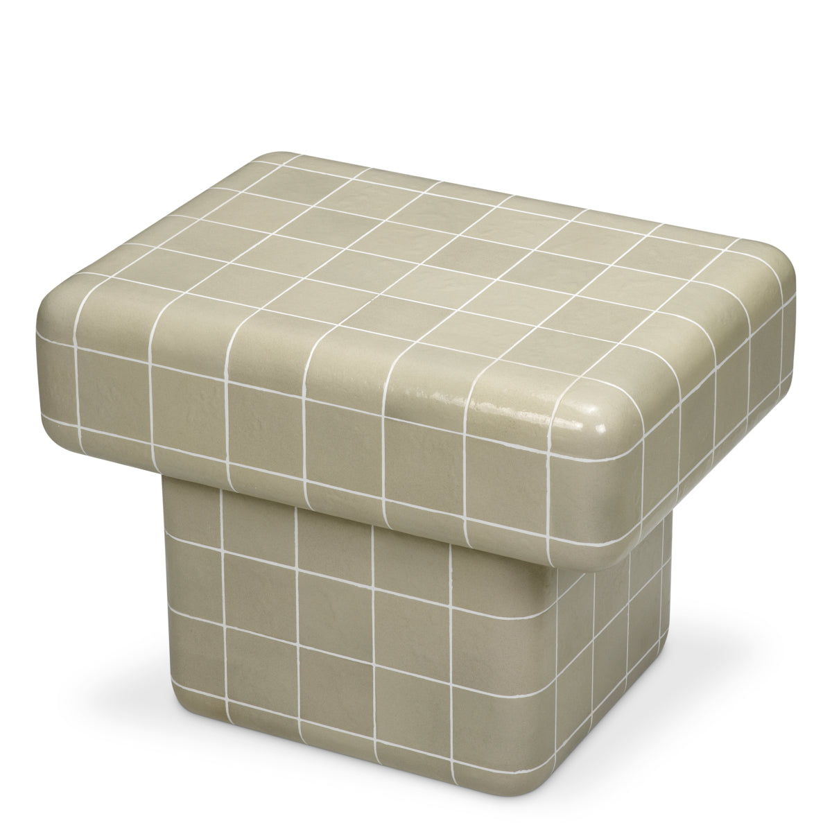 Eichholtz Mateo Outdoor Side Table, Light Grey Glaze (119194)