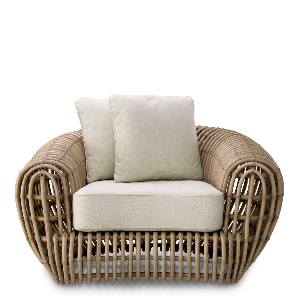 Eichholtz Siderno Outdoor Chair, Faux Rattan, Viola Sand (119201)