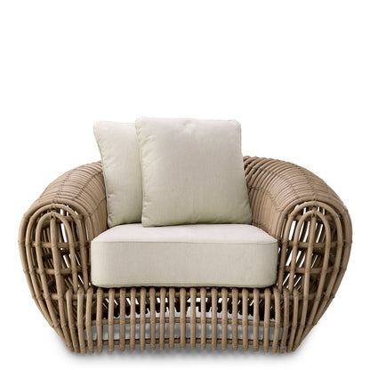 Eichholtz Siderno Outdoor Chair, Faux Rattan, Viola Sand (119201)