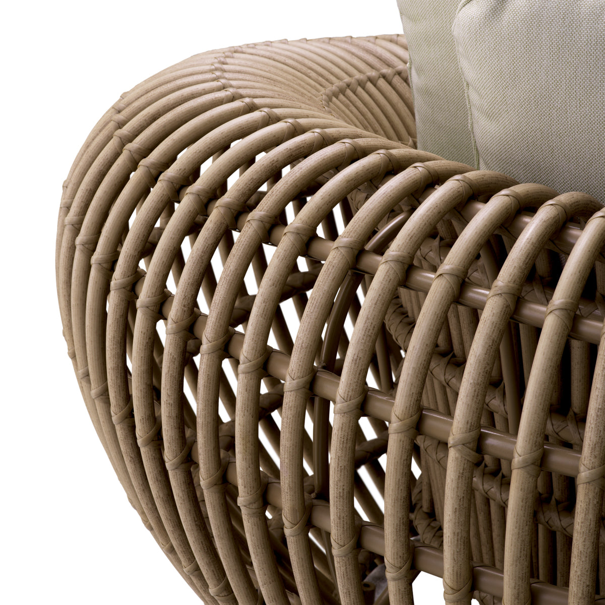 Eichholtz Siderno Outdoor Chair, Faux Rattan, Viola Sand (119201)