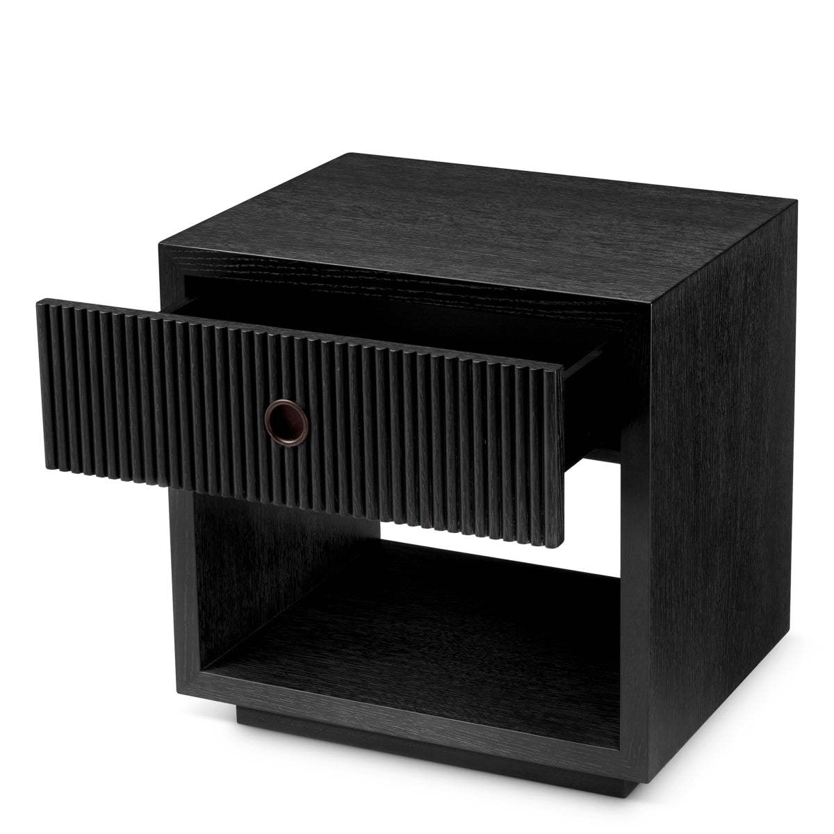 Eichholtz Dimitrios Nightstand, Charcoal Oak Veneer, Bronze (119213)