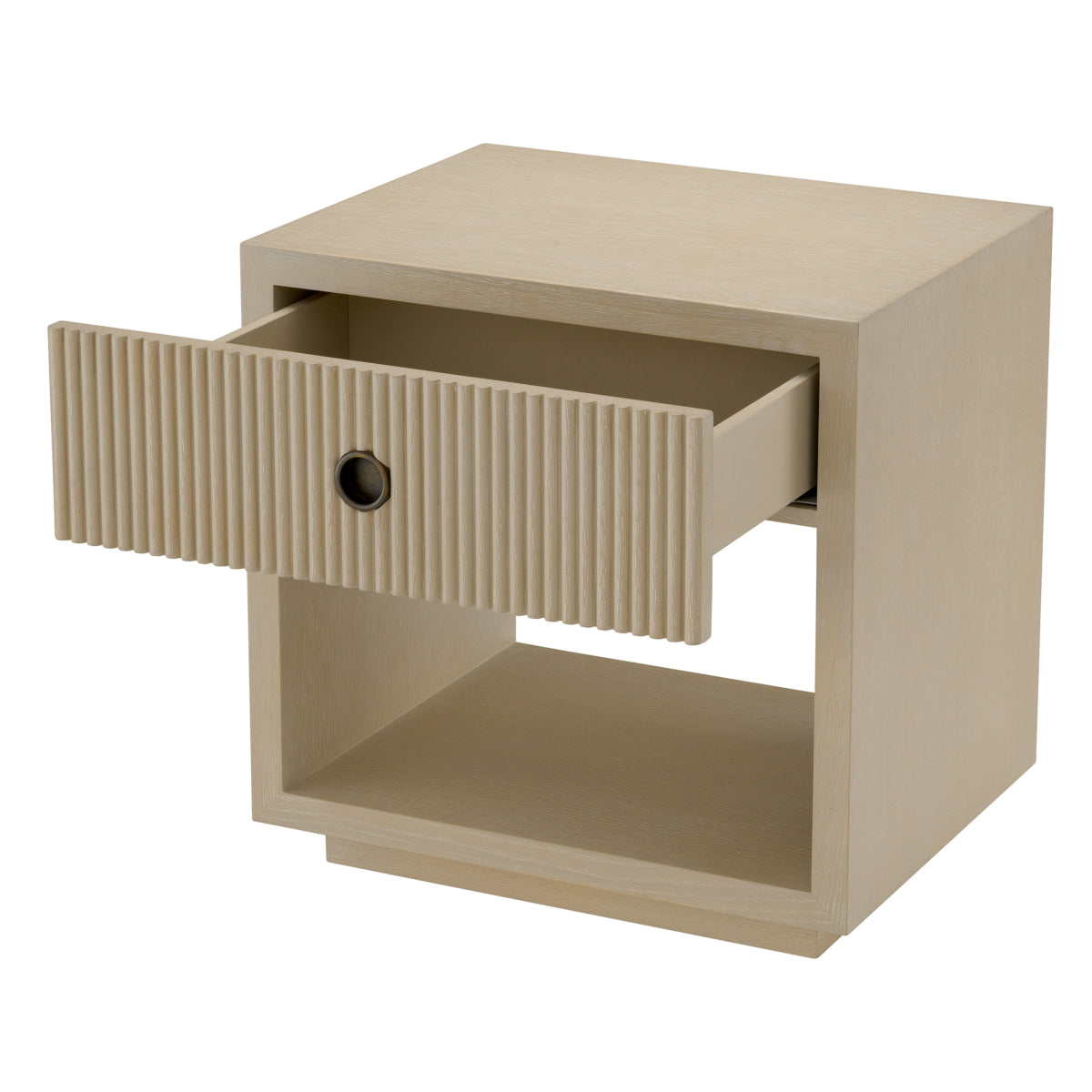 Eichholtz Dimitrios Nightstand, Washed Oak Veneer, Bronze (119214)