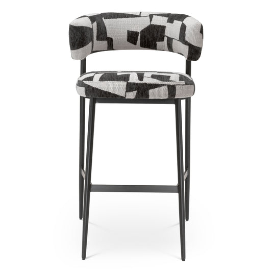 Eichholtz Folsom Bar Stool, Brooklyn Black, Black Legs (A119217)