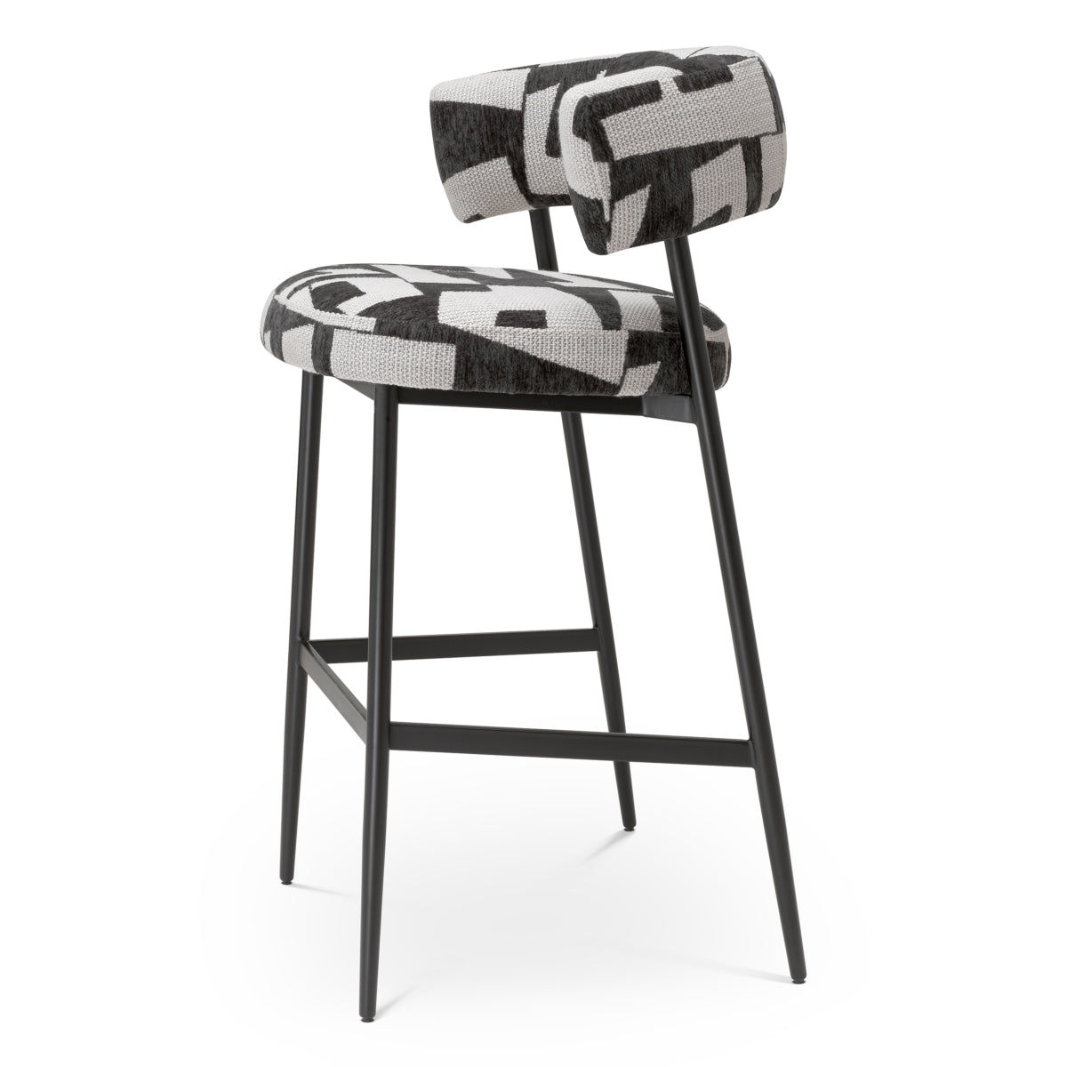 Eichholtz Folsom Bar Stool, Brooklyn Black, Black Legs (A119217)