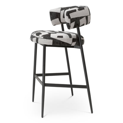 Eichholtz Folsom Bar Stool, Brooklyn Black, Black Legs (A119217)