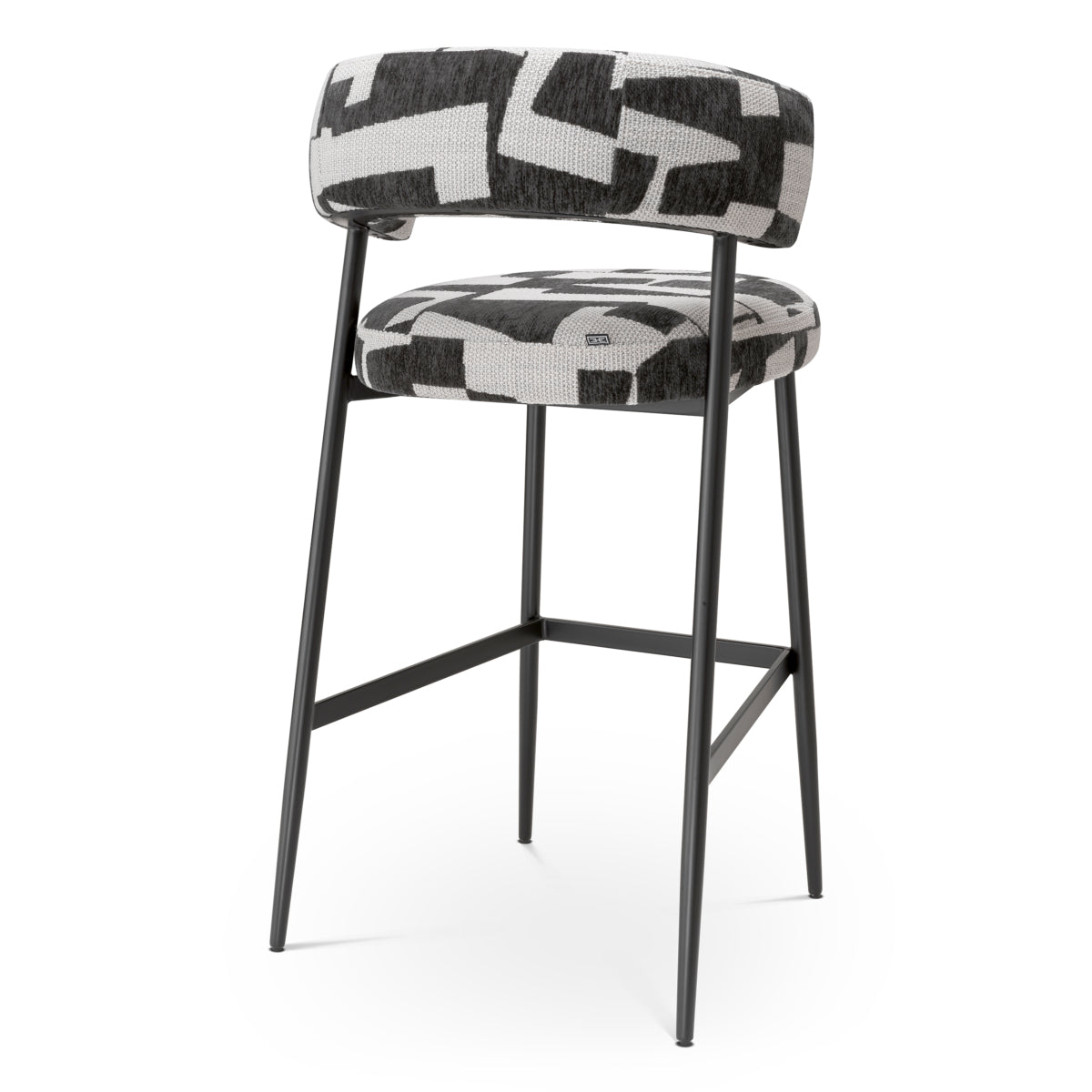 Eichholtz Folsom Bar Stool, Brooklyn Black, Black Legs (A119217)