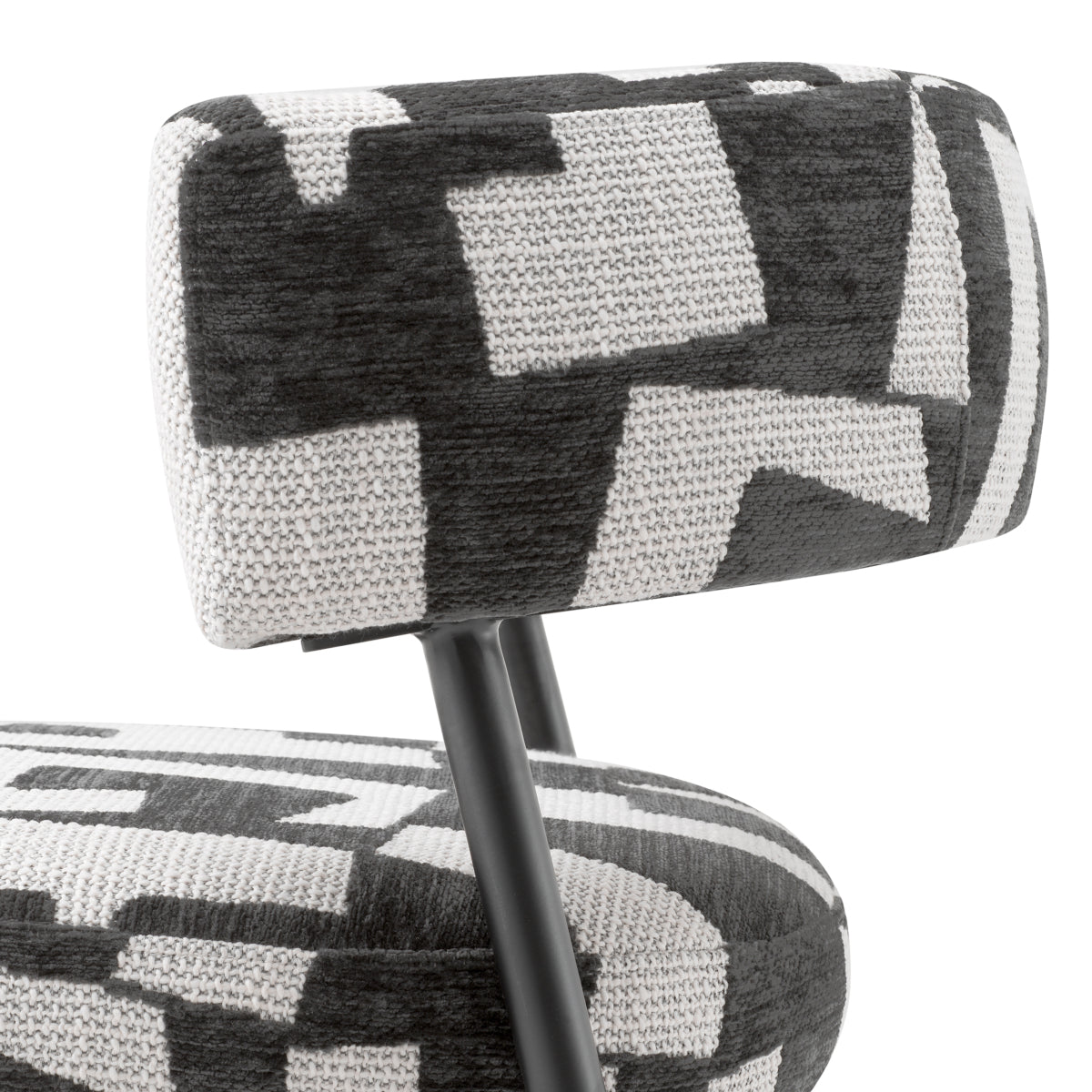 Eichholtz Folsom Bar Stool, Brooklyn Black, Black Legs (A119217)