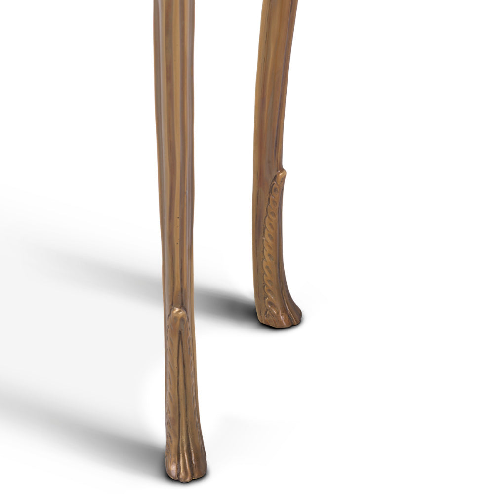 Eichholtz Fabiola Console Table, Vintage Brass, White Marble Top (119226)