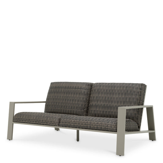Eichholtz Belle Vue Outdoor Sofa, Grey, Grey Faux Rattan (119229)