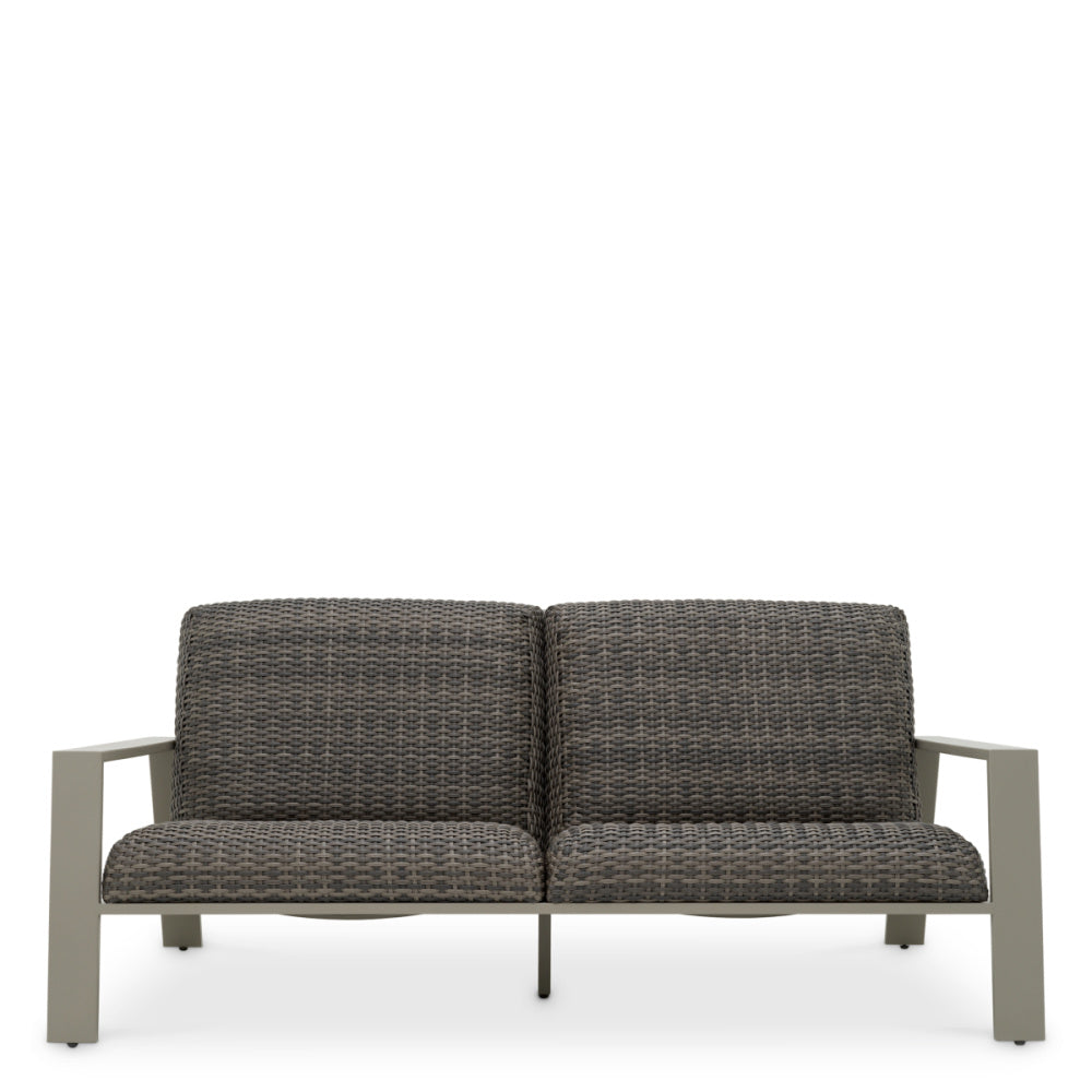 Eichholtz Belle Vue Outdoor Sofa, Grey, Grey Faux Rattan (119229)
