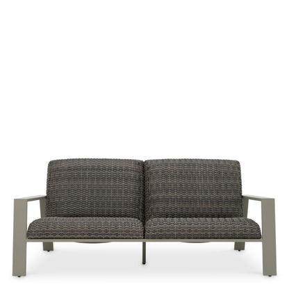 Eichholtz Belle Vue Outdoor Sofa, Grey, Grey Faux Rattan (119229)