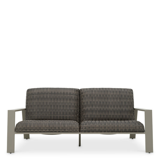 Eichholtz Belle Vue Outdoor Sofa, Grey, Grey Faux Rattan (119229)