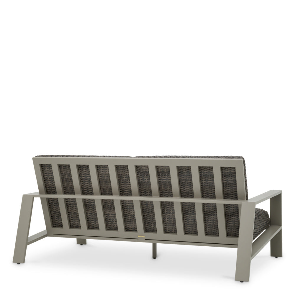 Eichholtz Belle Vue Outdoor Sofa, Grey, Grey Faux Rattan (119229)