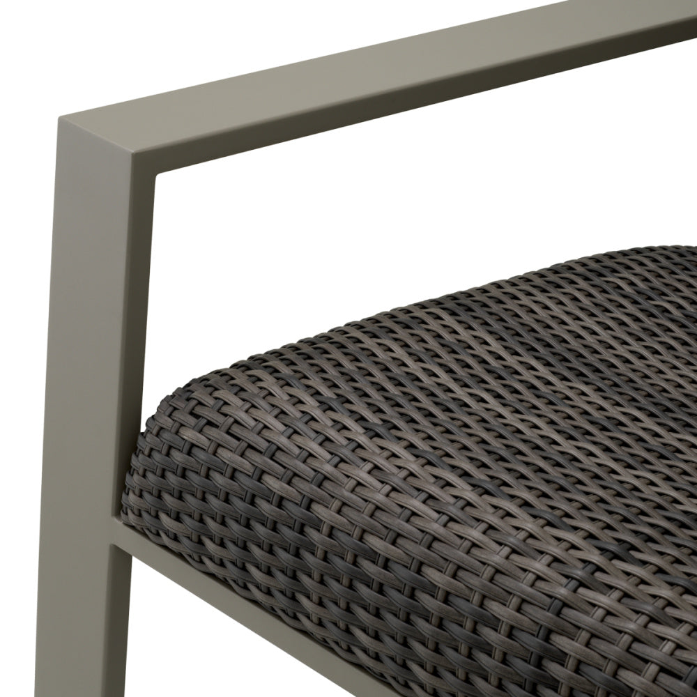 Eichholtz Belle Vue Outdoor Sofa, Grey, Grey Faux Rattan (119229)
