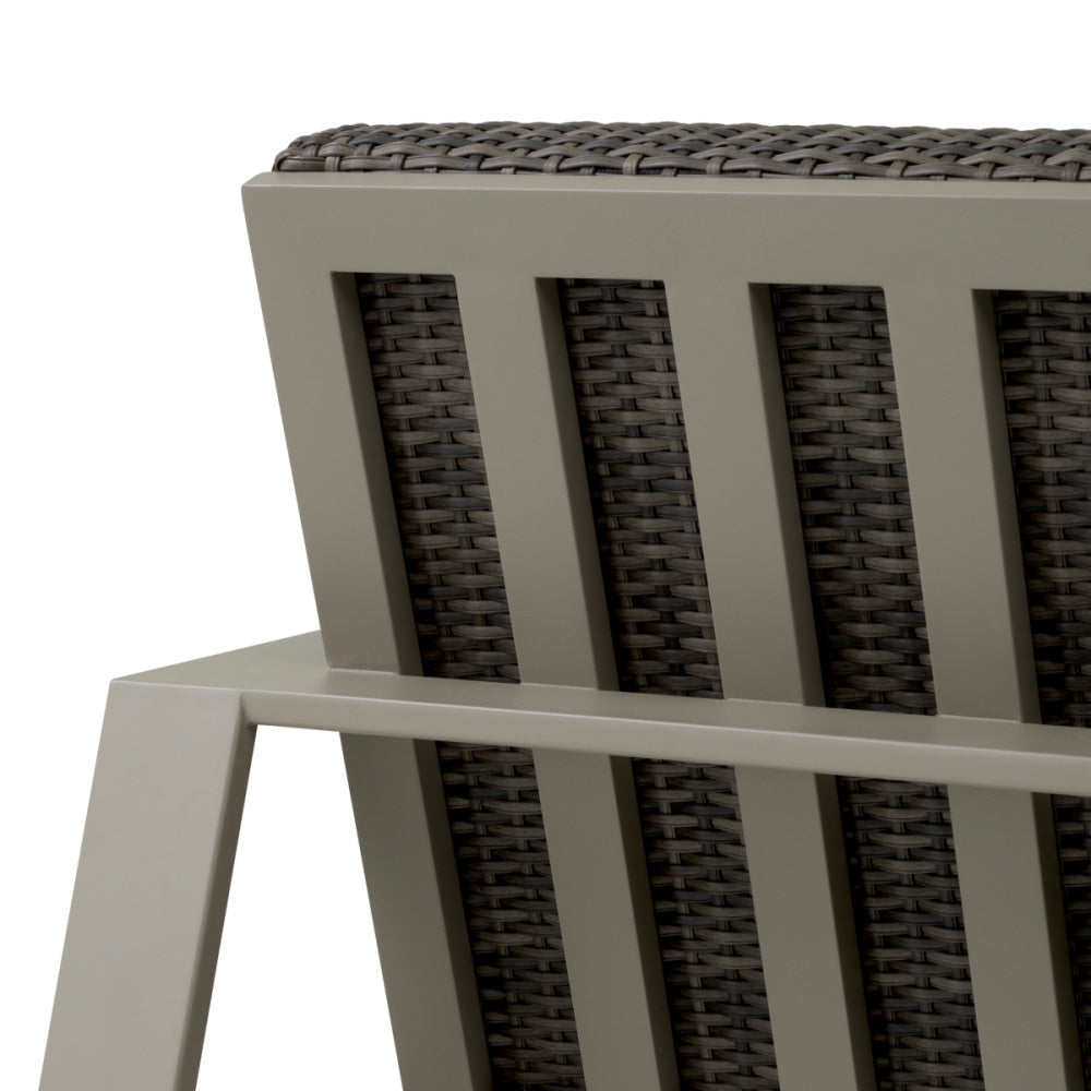 Eichholtz Belle Vue Outdoor Sofa, Grey, Grey Faux Rattan (119229)