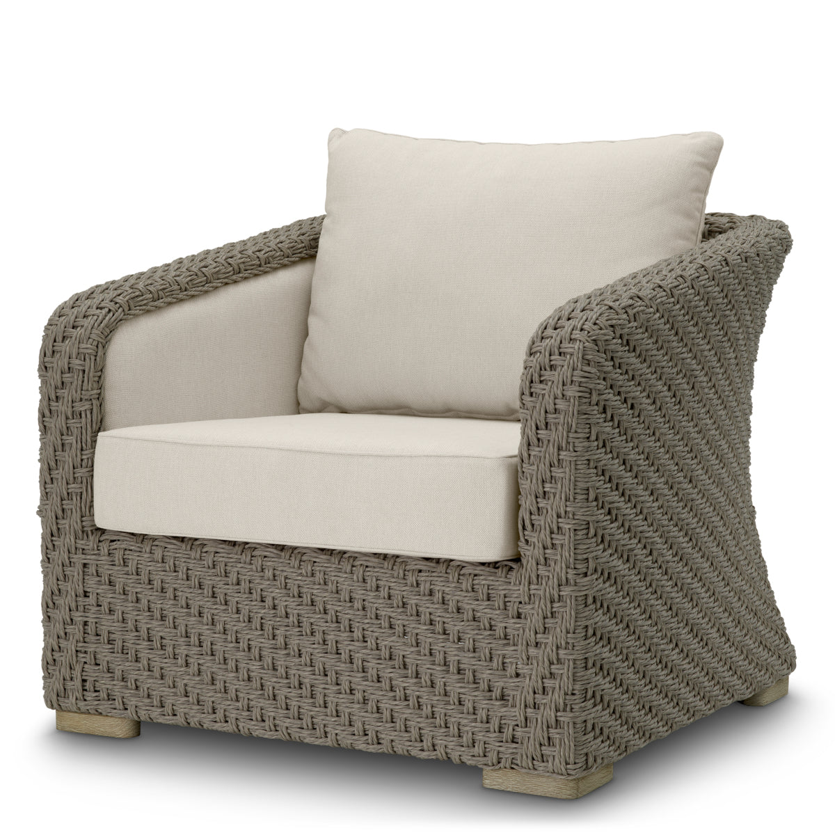 Eichholtz Bryson Outdoor Chair, Faux Woven Rattan, Viola Sand (A119252)