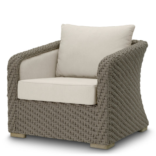 Eichholtz Bryson Outdoor Chair, Faux Woven Rattan, Viola Sand (A119252)