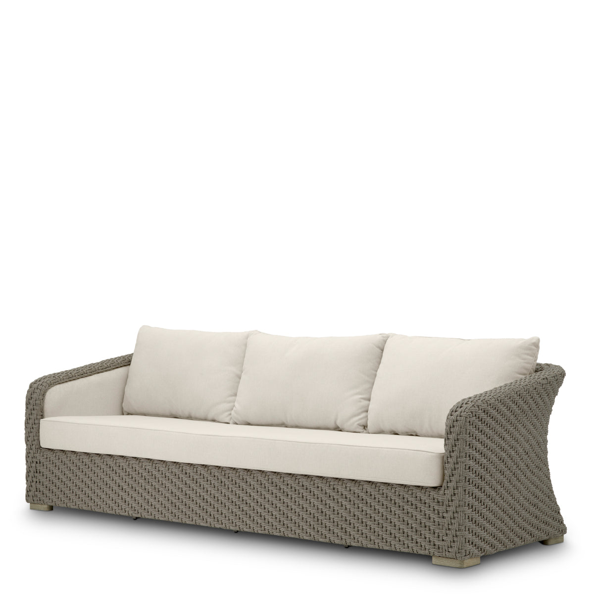 Eichholtz Bryson Outdoor Sofa, Faux Woven Rattan, Viola Sand (A119253)