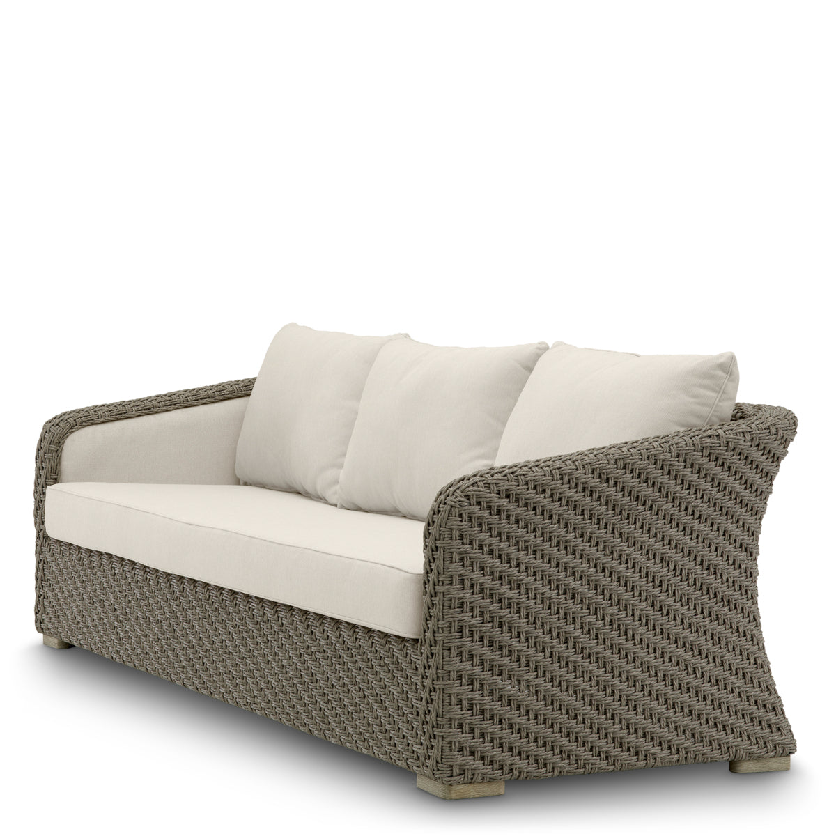 Eichholtz Bryson Outdoor Sofa, Faux Woven Rattan, Viola Sand (A119253)